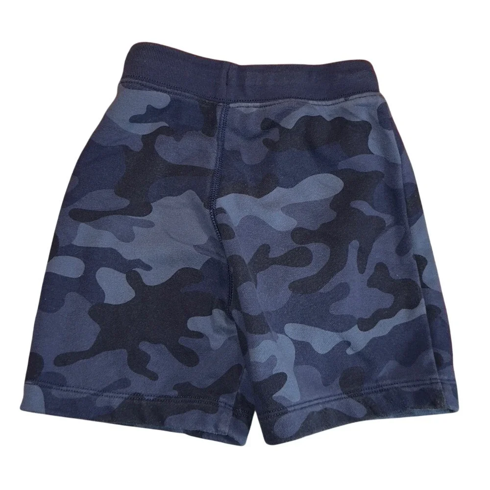 GAP Kids Boys Navy Blue Camo Sweat Shorts Drawstring Casual‎ Size 5